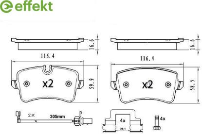 Brake Pad Set, disc brake VAG - 4H0 698 451L