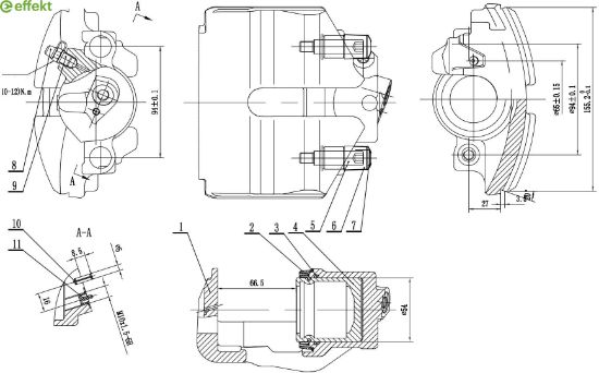 Brake Caliper VAG - 1K0 615 124B