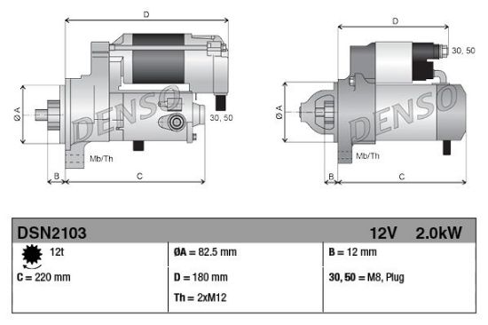 Starter 12V 2.0kW