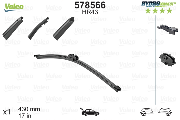 Wiper Blade HR43 HydroConnect 43cm TAGA
