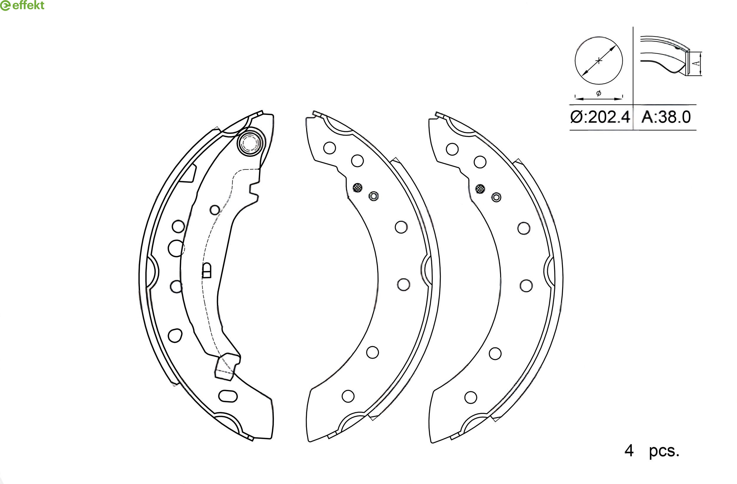 Brake Shoe Set PSA, Fiat