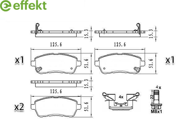 Brake Pad Set, disc brake MAZDA - DFY1-33-28ZA