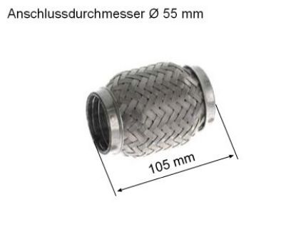 Flexible Pipe, exhaust system 55x105mm tugev sisu