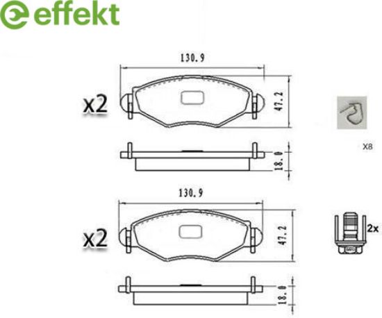 Brake Pad Set, disc brake Peugeot