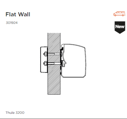 Mounting Set, roof rack TO 3200 kinnitus Flat Wall