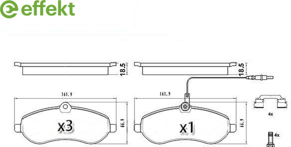 Brake Pad Set, disc brake PSA - 16 231 603 80
