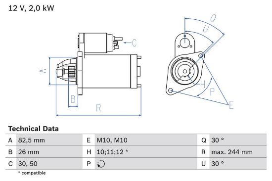 Starter MERCEDES-BENZ - 004 151 89 01