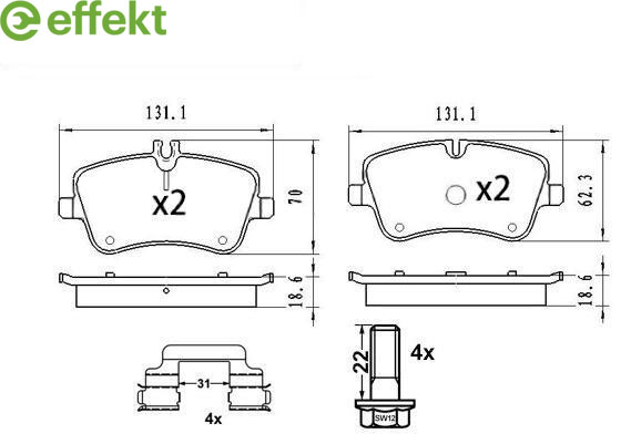 Brake Pad Set, disc brake MERCEDES