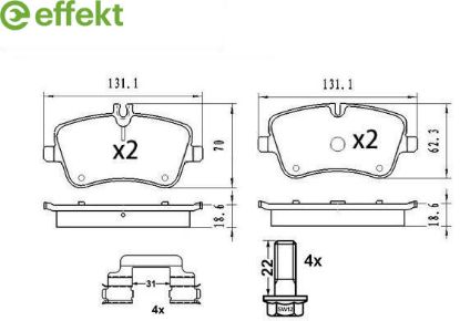 Brake Pad Set, disc brake MERCEDES