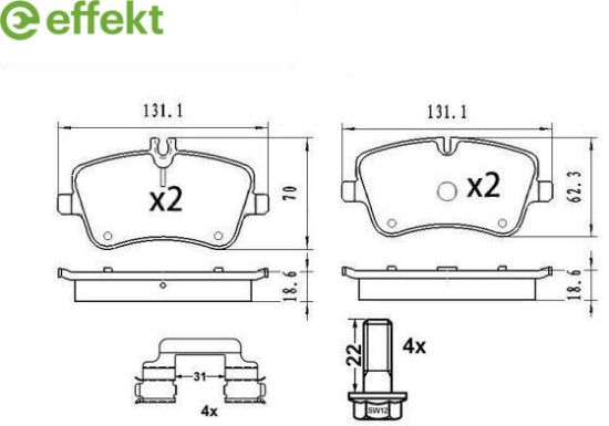Brake Pad Set, disc brake MERCEDES