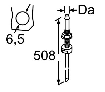 Fuel outlet, fuel tank M5 L=508mm