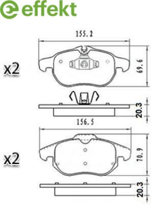 Brake Pad Set, disc brake GENERAL MOTORS - 93186003