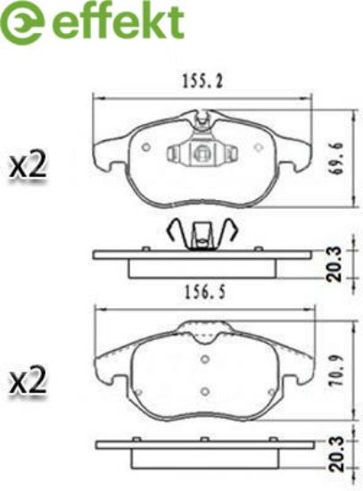 Brake Pad Set, disc brake GENERAL MOTORS - 93186003