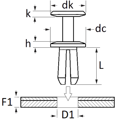 Luggage Tightener polstri tüübel 12tk Ø8mm L10mm