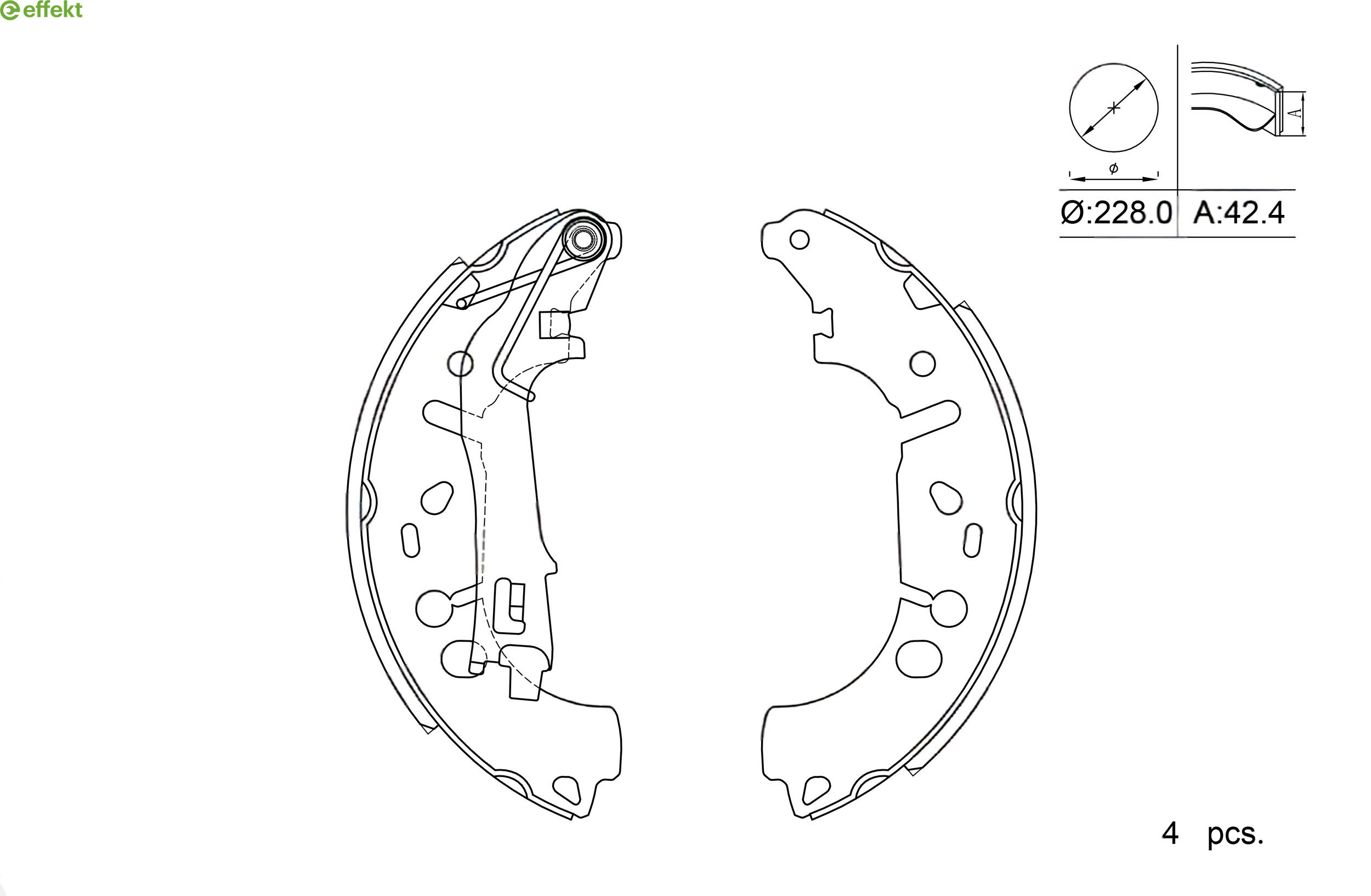 Brake Shoe Set FIAT - 77363858, OPEL - 1605108