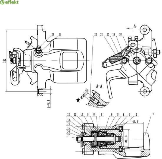 Brake Caliper MITSUBISHI - 4605A956