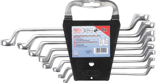 Double Ring Spanner Set 8-piece "Deep Crank" Double Ring Spanner Set, DIN