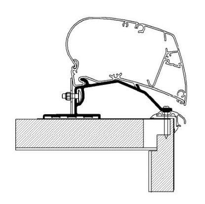 Mounting Set, roof rack Caravan Roof Adapter - 6,00m
