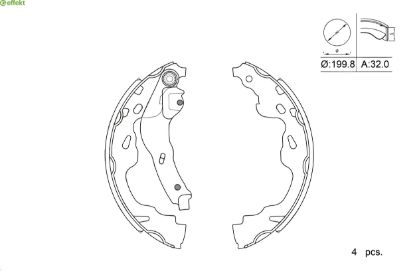 Brake Shoe Set PSA, Toyota