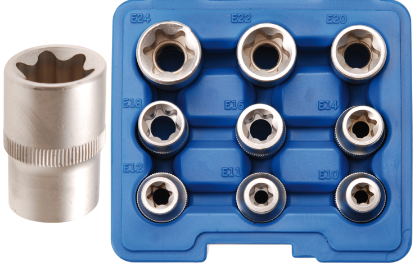 Socket Wrench Insert Komplekt E-Torx E10-E24, 9 osa