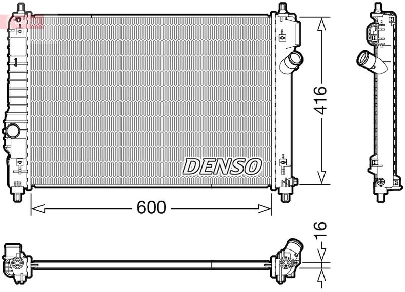 Radiator, engine cooling CHEVROLET 96817887 / 95227749