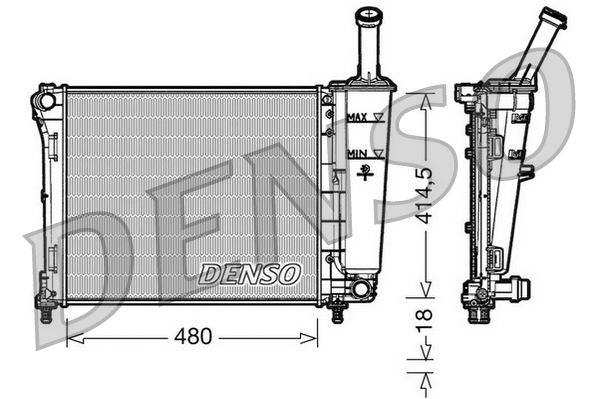 Radiator, engine cooling FIAT 500 1.2 8V