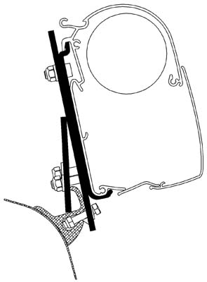 Mounting Set, roof rack VW T5/T6 Brandrup Rail