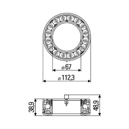 Tail Light LED rõngas 24V punane - 112mm.