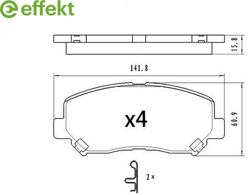 Brake Pad Set, disc brake Mazda