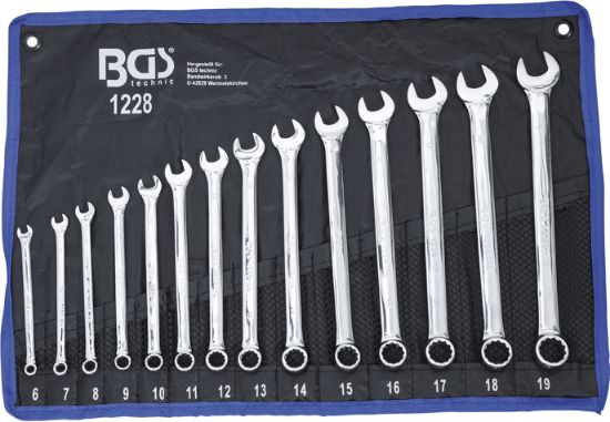 Spanner Set, ring/open ended Lehtsilmusvõtmete kompl. 14osa eripikad 6-19mm