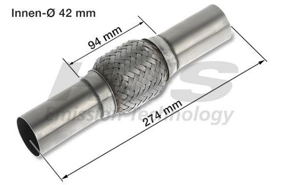 Flexible Pipe, exhaust system 42x274mm tugev sisu