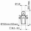 Bulb, instrument lighting 2W BAX10D YELLOW-GREEN