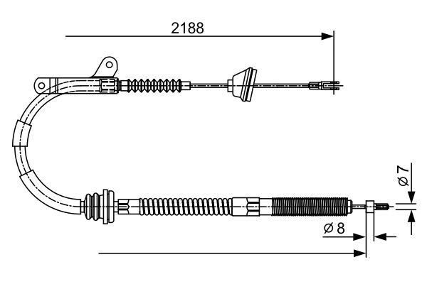Cable Pull, parking brake VOLVO 740 (744), 940 II Universaal (945)