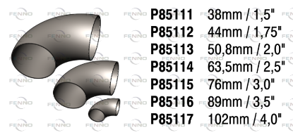 Exhaust Pipe, universal 44 mm
