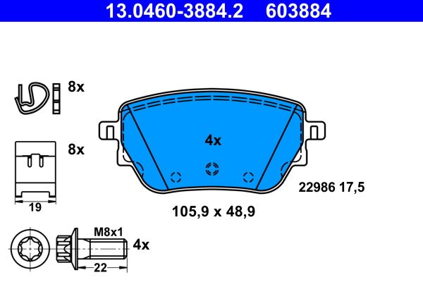 Brake Pad Set, disc brake MERCEDES-BENZ - 000 420 99 05