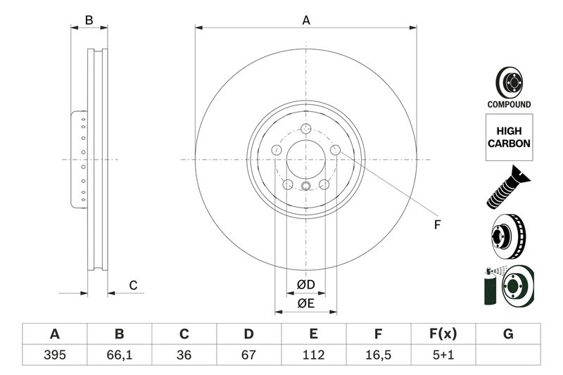 Brake Disc BMW - 34 10 6 887 398 - par