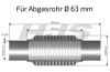 Flex Hose, exhaust system 64x250mm punutud sisu klambritega