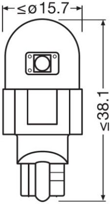 Bulb, interior light W16W W2,1X9,5D punane, 2tk pakis