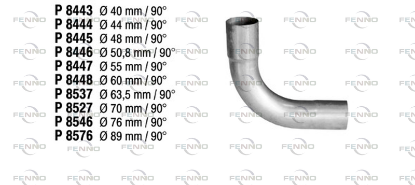 Exhaust Pipe, universal 55mm x 90 kraadi