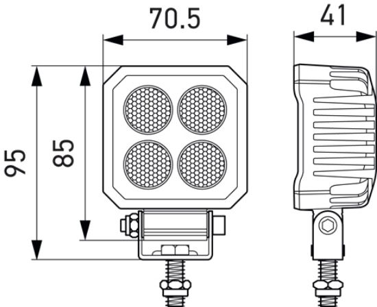 Worklight TS1700, 1700lm, 12-24V, 3m kaabel, ECE-R23