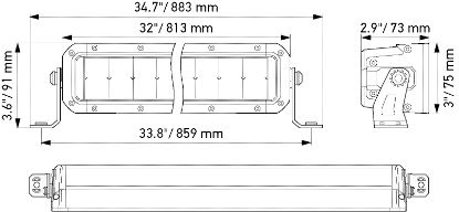 Spotlight 30" ECE ref. 45, 7900lm, 12/24V, 813mm 2-rivi
