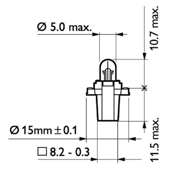 Bulb, instrument lighting 1,2W BAX10S