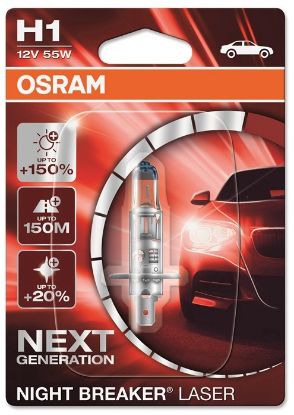 Bulb, spotlight H1 Night Breaker Laser 1tk 55W