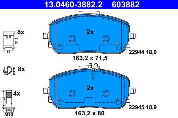 Brake Pad Set, disc brake MERCEDES-BENZ - 000 420 12 03