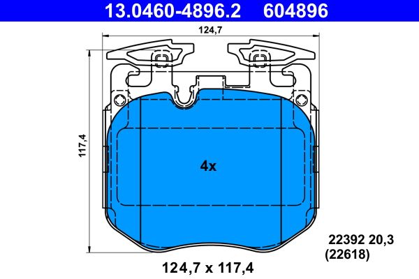 Brake Pad Set, disc brake BMW - 34 10 6 888 459