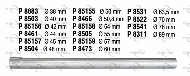 Exhaust Pipe, universal 60mm x 1m