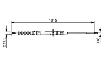 Cable Pull, parking brake VAG - 3T0 609 721 C