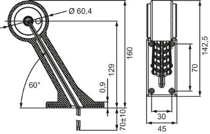 Clearance Light Vasak, pun/valg, 10-30V, 143x45x160mm, 70mm kaabel