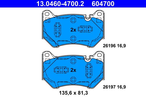 Brake Pad Set, disc brake VAG - 80A 698 151 C