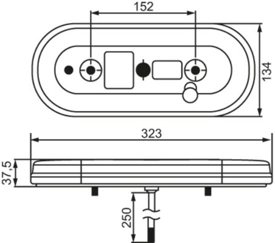 Tail Light Assembly komb. tagatuli, LED 323x134mm, vasak,10-30V, E9